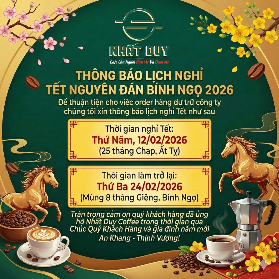 THÔNG BÁO NGHỈ TẾT NGUYÊN ĐÁN BÍNH NGỌ
